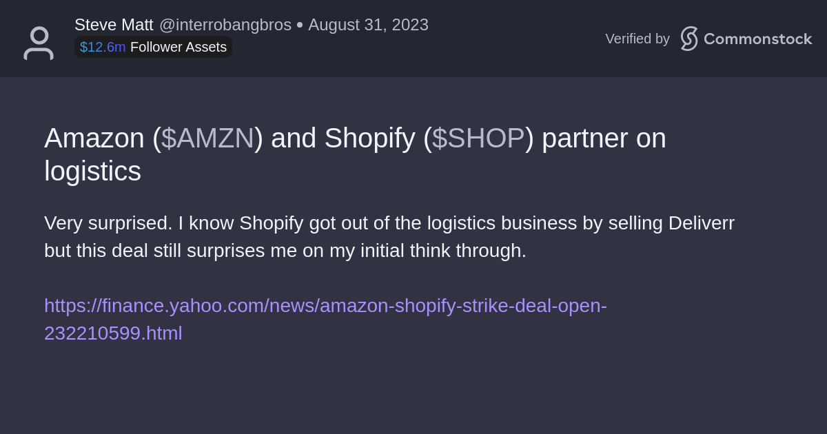  Shopify Strike Deal to Open  Logistics to Sellers