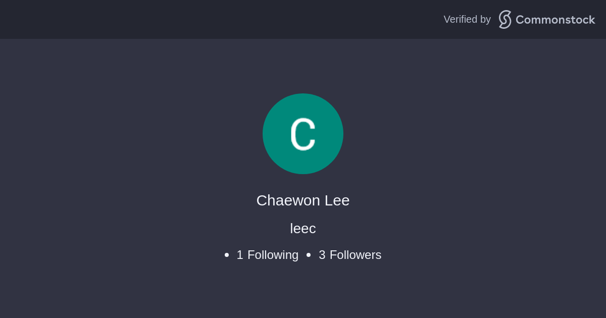 Chaewon Lee's Profile | Commonstock